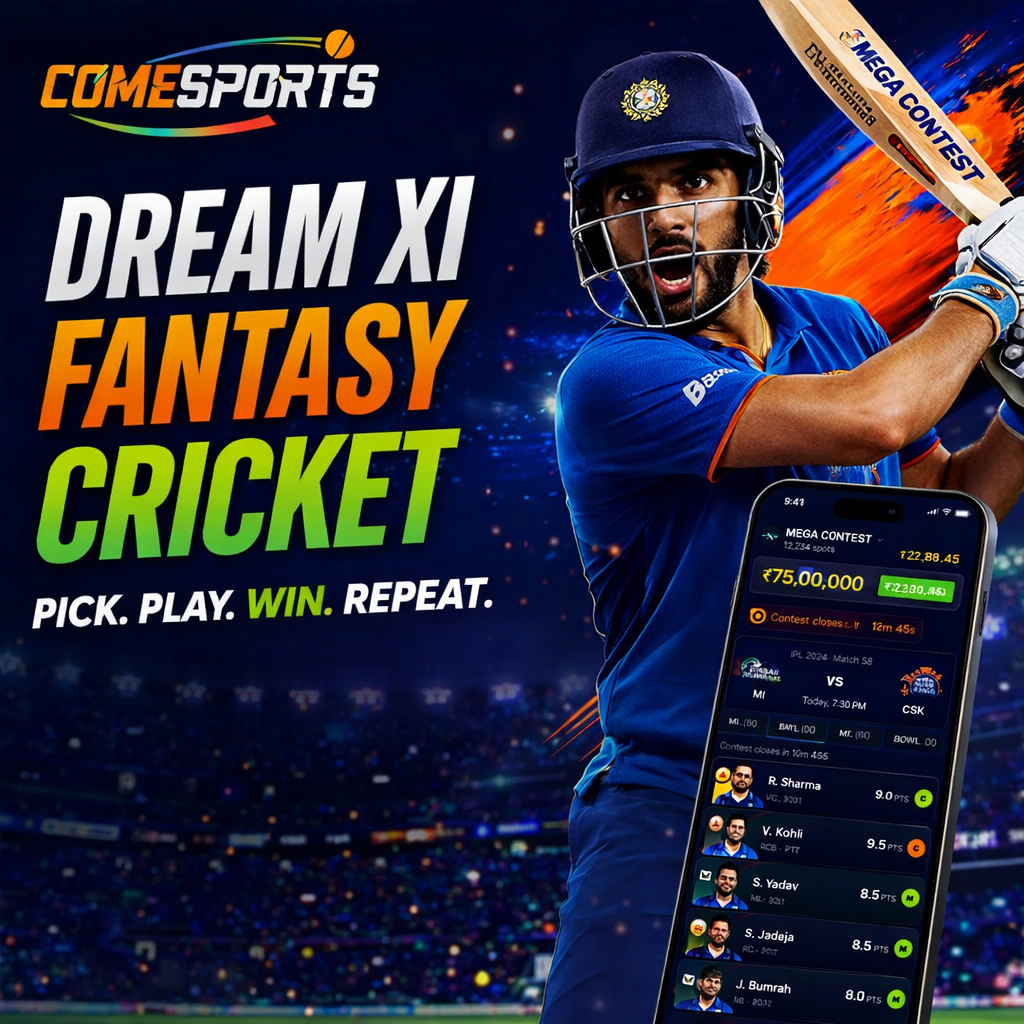 Come Club 11 Dream XI fantasy cricket ad visual